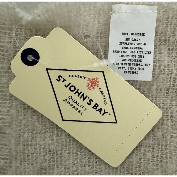 New! St Johns Bay Rainbow Stripe Knit Blanket Scarf With Fringe 28"x78" - Picture 4 of 6